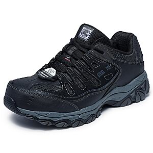 Skechers Men's Cankton Steel Toe Lace Up (Black/Charcoal) $49 + Free S&H