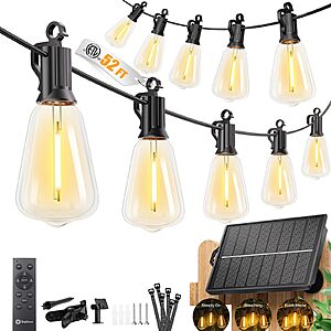 52' Brightown Outdoor Waterproof Solar String Lights w/ Remote