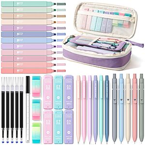 47-Pc Four Candies School Supply Set w/ Pencil Case (Purple) $13.65 w/ S&S