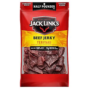 8-Oz Jack Link's Teriyaki Beef Jerky Half Pounder $6.90 w/ S&S