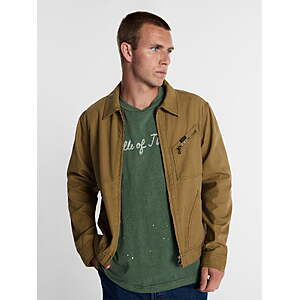 Kacey Lee Men's 100% Cotton Canvas 91B Jacket (Dark Khaki Rinse)
