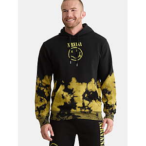 Nirvana Men's Tie-Dye Graphic Pullover Hoodie Sweatshirt