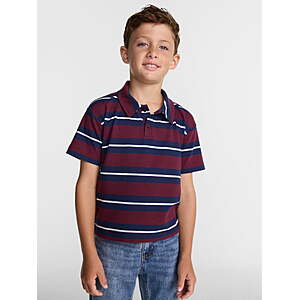 Wonder Nation Boys' Short Sleeve Stripe Pique Knit Polo Shirt (2 Colors)