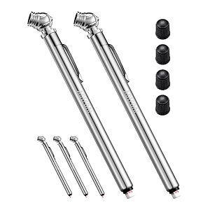 2-Pk AstroAI 75PSI Air Pencil Tire Pressure Gauges (Stainless Steel)