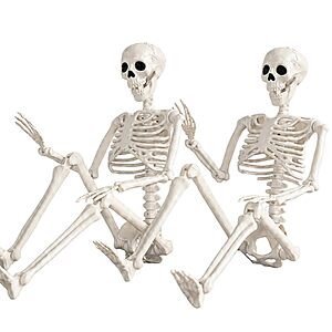 2-Pack 36" Abakuku Halloween Skeleton Decorations w/ Movable Joints