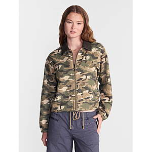 No Boundaries Women's 100% Cotton Twill Barn Jacket w/ Faux Leather Collar from