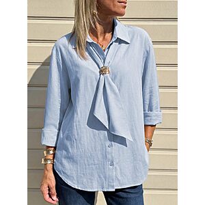 Astylish Women's Long Sleeve Button Up Blouse (Various)