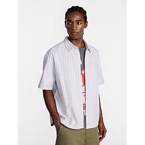 No Boundaries Men's Cotton Short Sleeve Boxy Fit Oxford Shirt (2 Colors) from