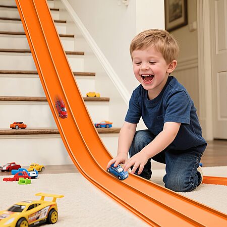 15' Inkzoo Flexible Race Track w/ Suction Cups for 1:64 Scale Cars (Orange) $19.18 + Free Shipping w/ Prime or on $35+
