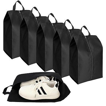 6-Pack Oxford Fabric Portable Travel Shoe Bag with Zipper (Black) $4.79 + Free Shipping w/ Prime or on $35+