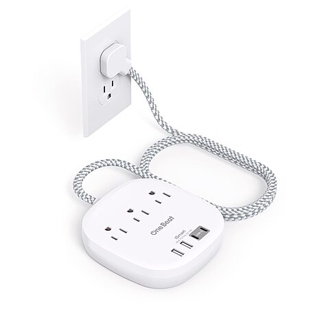 6' One Beat Flat Plug Power Strip $9.99 + Free Shipping w/ Prime or on $35+