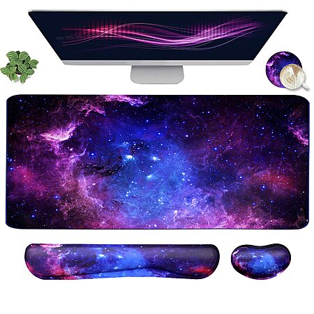[Prime] 4-Piece Yunoble Large Gaming Mouse Pad w/ Wrist Support, Mouse Wrist Support and Coaster (Various) $10.44 + Free Shipping