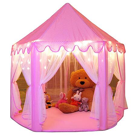 55'' x 53' Monobeach Large Kids' Princess Castle Playhouse Tent (Pink w/ Star Lights) $19.74 + Free Shipping w/ Prime or on $35+