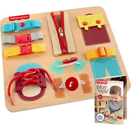 Fisher-Price Wood Montessori Toy Dressing Board $12.26 + Free Shipping w/ Prime or on $35+
