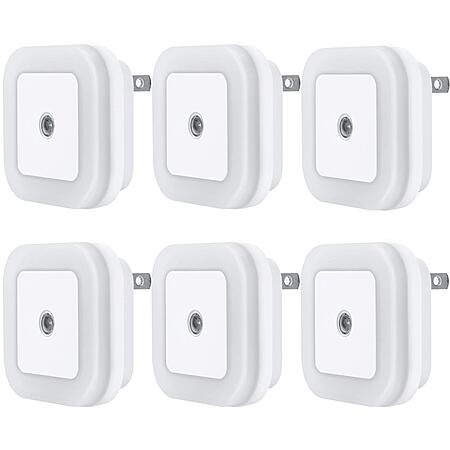 6-Pack 0.5W Uigos Plug-In LED Night Light w/  Dusk to Dawn Smart Sensor (Daylight White)  $5.99 + Free Shipping w/ Prime or on $35+