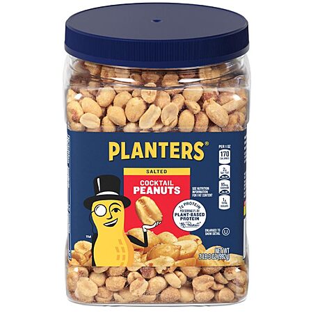 2.19-Lb Planters Salted Cocktail Peanuts 2 for  $10.38 ($5.19 each) w/ S&S + Free Shipping w/ Prime or on $35+