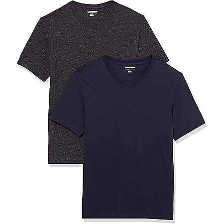 2-Pack Amazon Essentials Men's V-Neck Short-Sleeve Cotton T-Shirts (Various, Limited Options) from $4.77 ($2.39 each)  + Free Shipping w/ Prime or on $35+