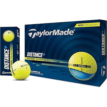Prime Members: 12-Pack TaylorMade Distance+ for 2025 Golf Balls (Yellow) $12.99 + Free Shipping w/ Prime
