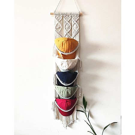 5-Hat Ruizhixuan Boho Decoragtive Macrame Ball Cap Organizer $7.49 + Free Shipping w/ Prime or on $35+