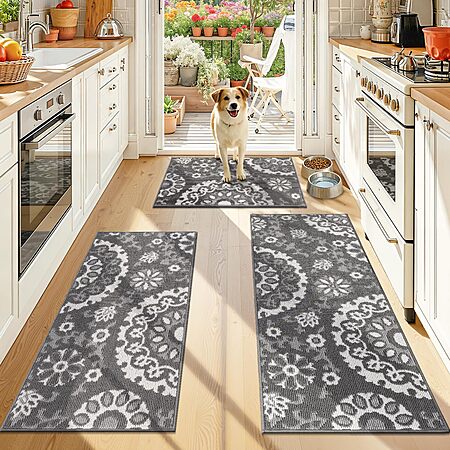 3-Piece Yamaziot Non-Slip Washable Kitchen Rug Set (Grey, 2'x3'+2'x4'+2'x5') $21.49 + Free Shipping w/ Prime or on $35+
