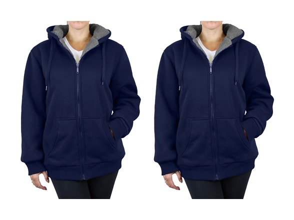 2-Pack Women's Loose Fit Sherpa Lined Hoodie (Navy, M-2XL) $24 + Free Shipping w'/ Prime