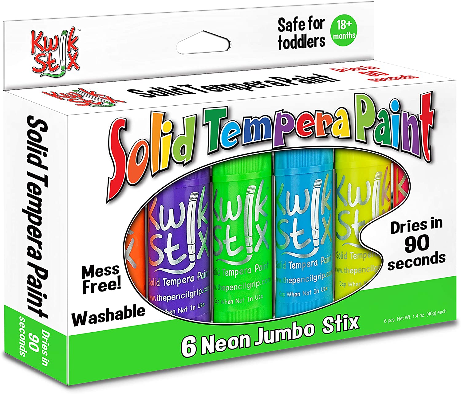 6-Count The Pencil Grip Jumbo Kwik Stix Solid Tempera Paints (Neon Colors) $10.69 + Free Shipping w/ Prime or on $25+