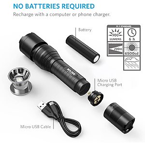 Anker Rechargeable Bolder LC90 LED Flashlight, Pocket-Sized Torch