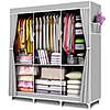 Portable Closet Organizer and Storage with 3 Hanging Rods for Hanging Clothes, 6 Wardrobe Closet Storage Shelves for Bedroom, Easy to Assemble, Grey $35.99