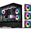 SAMA SV02 ATX Computer Gaming PC Case Mid Tower Black with 3 ARGB Fans Pre-Installed, Tempered Glass Transparent Side Panel,BTF Back Plug Motherboard Design $54.99