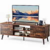 edx Modern TV Stand for 55-60 inch TV, Mid Century Entertainment Centre, Media Console Table with Storage for Living Room, Office, Brown $53.89