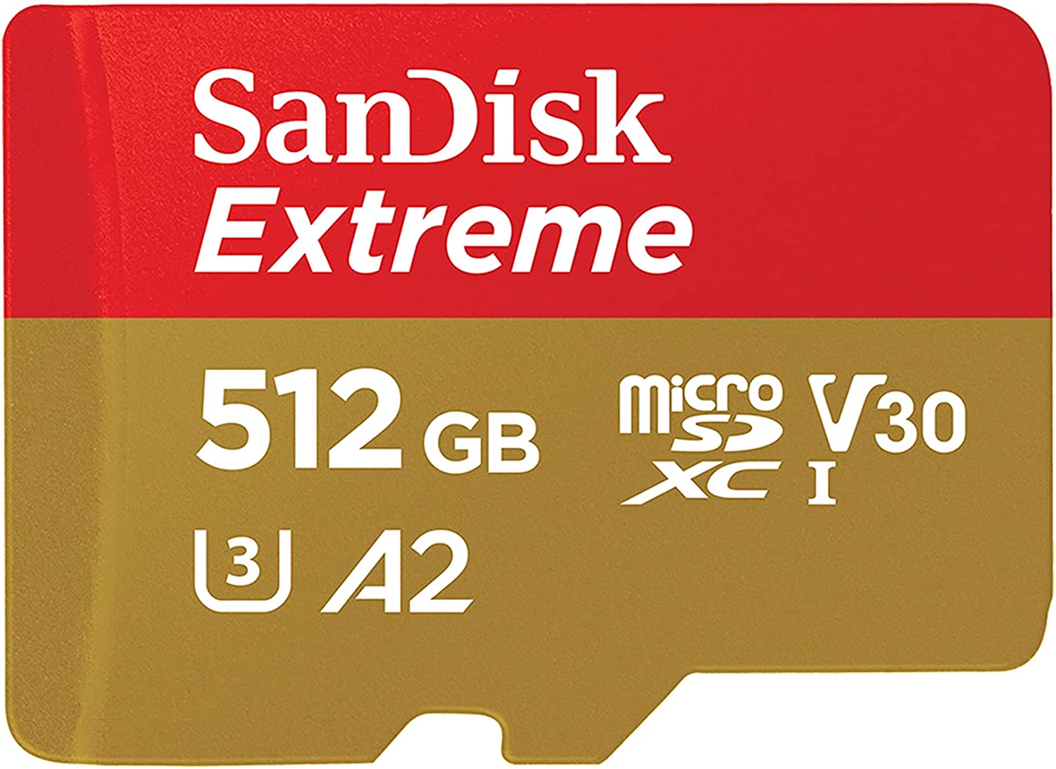 SanDisk 512GB Extreme microSDXC UHS-I Memory Card with Adapter - Up to 190MB/s, C10, U3, V30, 4K, 5K, A2, Micro SD Card - SDSQXAV-512G-GN6MA $47.99