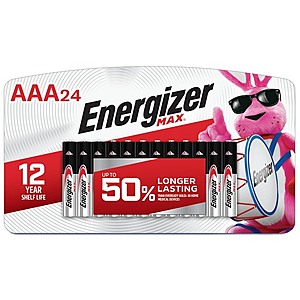 24-Pack Energizer MAX AAA Alkaline Batteries $9 + Free Shipping w/ Prime