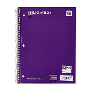 Pen + Gear 1 Sub 70ct Purple Notebook WR, 10.5 x 8 $0.35