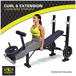 Athletic Works Standard Bench & Rack Combo with Leg Press $29 at Walmart
