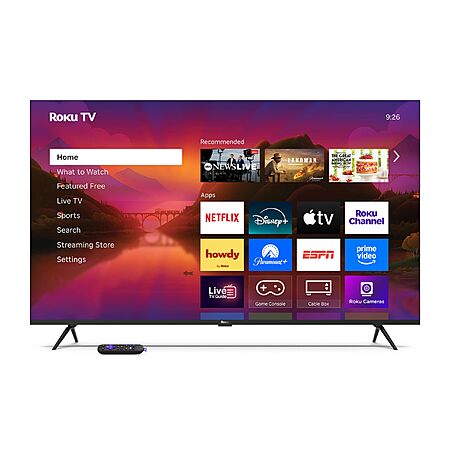 Roku Smart TV 2025 – 55-Inch Plus Series, Mini-LED TV – RokuTV with Enhanced Voice Remote – Flat Screen 4K QLED Television with Dolby Vision $348