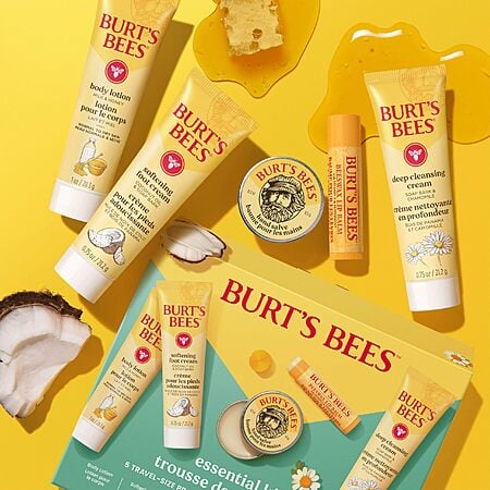 Burt's Bees Valentine's, 5 Travel Size Products - Deep Cleansing Cream, Hand Salve, Body Lotion, Foot Cream and Original Lip Balm $6.69
