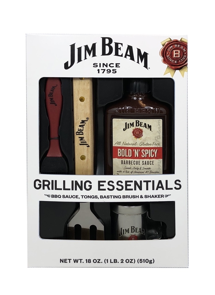 Jim Beam Deluxe BBQ Set with One 18oz Original Flavor Jim Beam BBQ Sauce, One BBQ Tongs, One Silicone Basting Brush and One Metal JIm Beam Branded Seasoning Shaker - $2.99