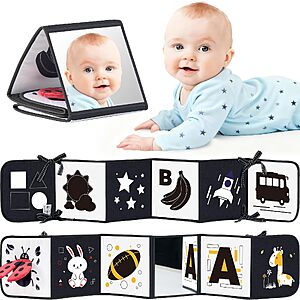 Infinno High-Contrast Tummy Time Mirror Book $8.99
