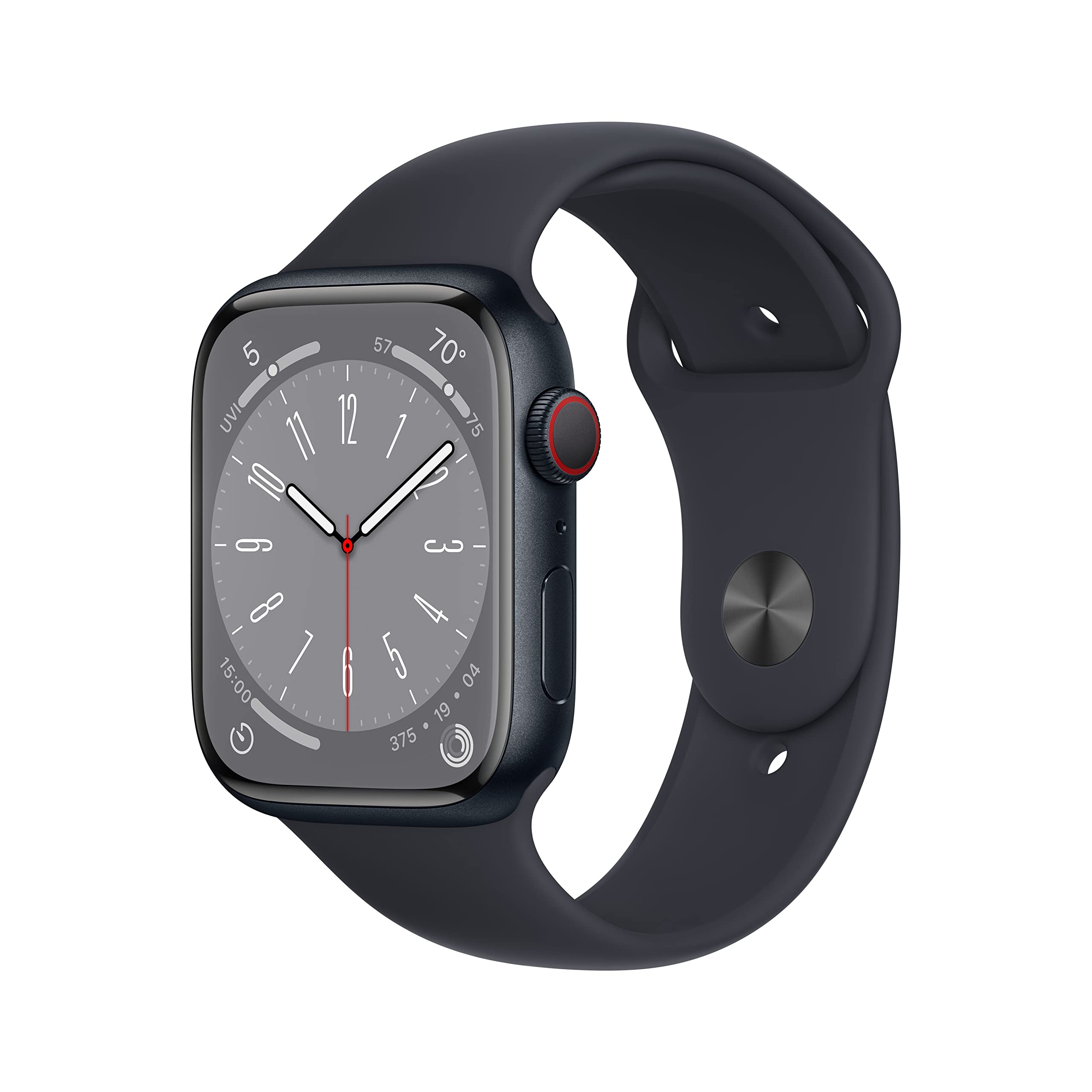 Apple Watch Series 8 GPS + Cellular 45mm Smart Watch w/Midnight Aluminum Case with Midnight Sport Band - M/L $399