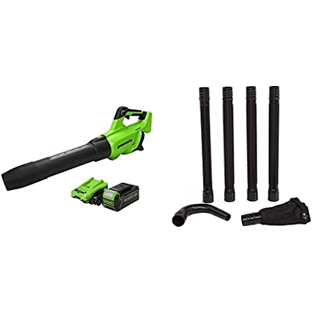 Greenworks 40V (550 CFM / 130 MPH) Brushless Axial Leaf Blower 4Ah USB Battery and Charger with Gutter Cleaning Kit $24228