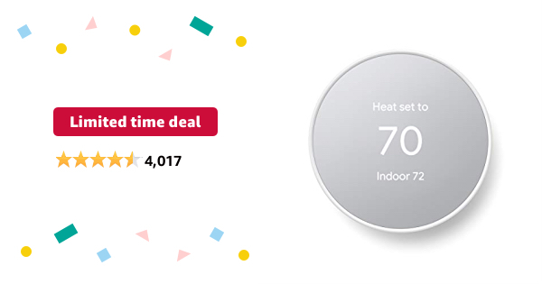 Limited-time deal: Google Nest Thermostat - Smart Thermostat for Home - Programmable Wifi Thermostat - Snow  - 99.99 - $99.99