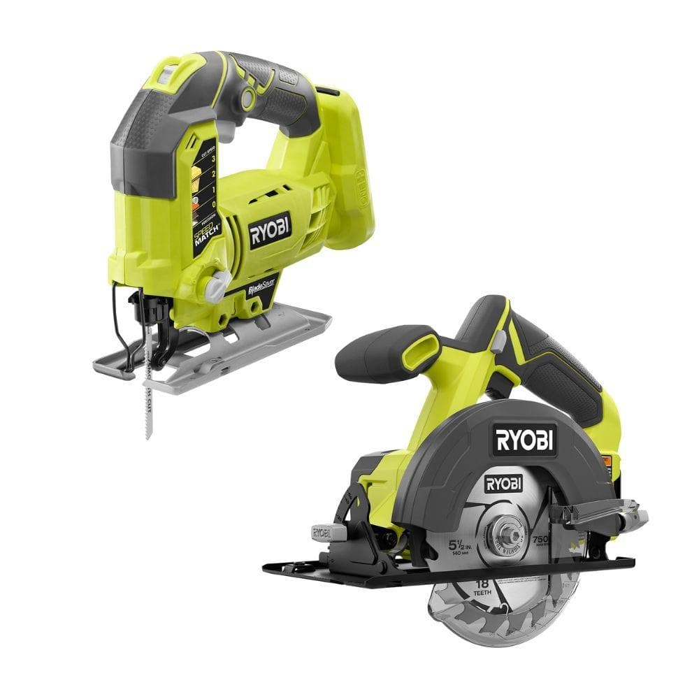Home Depot: RYOBI ONE+ 18V Cordless 2-Tool Combo Kit with 5-1/2 in. Circular Saw and Orbital Jig Saw (Tools Only) $69 free shipping 10-4-22 only $69