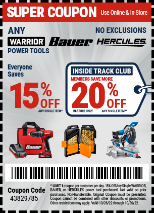 Harbor freight electric deals ratchet coupon