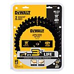 Lowes: DEWALT Large Diameter Saw Blades 10-in 40-Tooth Rough Finish Tungsten Carbide-tipped Steel Miter/Table Saw Blade Set (2-Pack) $20 (reg $50) Clearance YMMV