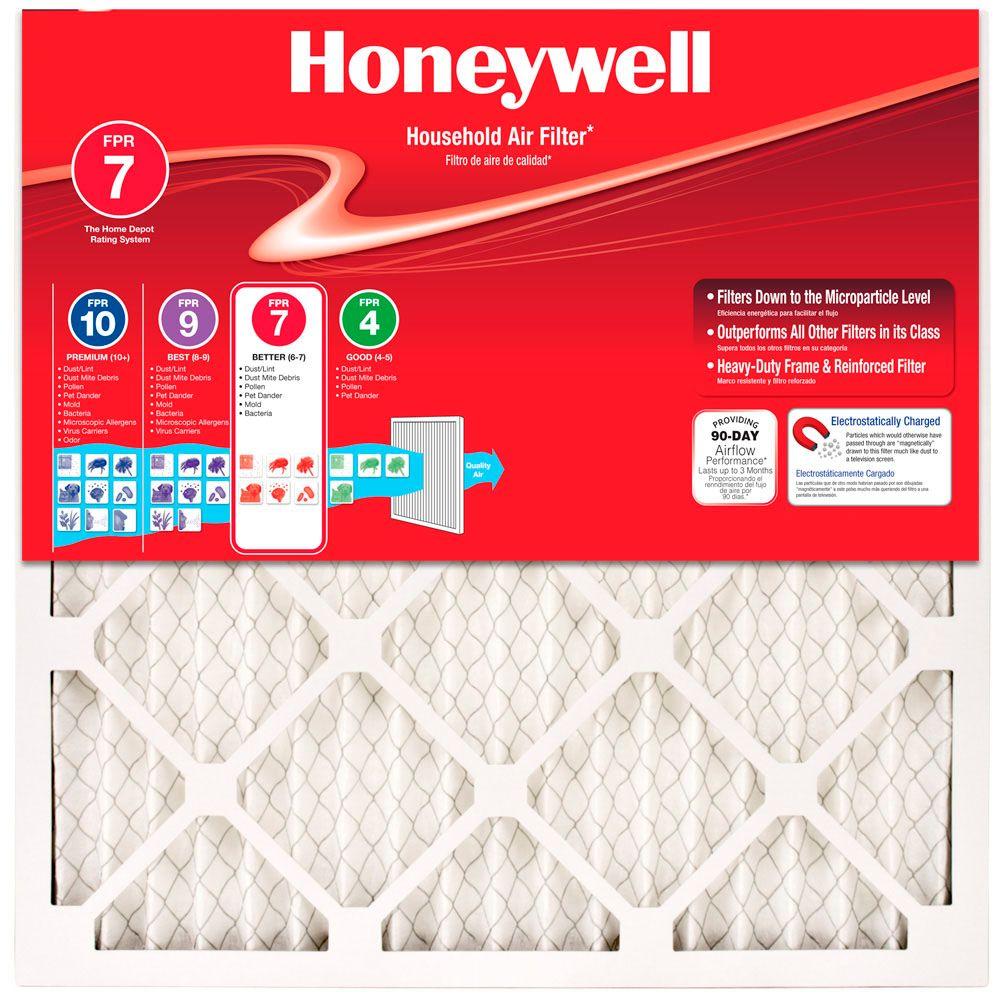 4-Pack Honeywell Allergen Plus Pleated FPR 7 Air Filters ...