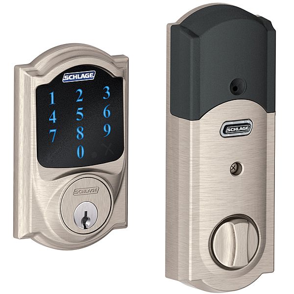 Lowes Schlage Connect Camelot Traditional Satin Nickel Single