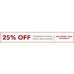 Golfsmith extra 25% off clearance apparel, shoes, bags, etc. w/ FS