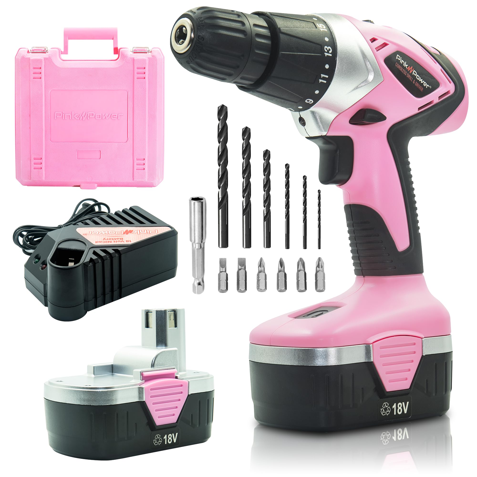 Pink Power 20V Small Cordless Drill Set $39.99