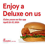 Select SF Bay Area Residents Only: Chick-Fil-A App: Chick-fil-A Deluxe Sandwich Free (Valid through 4/27)