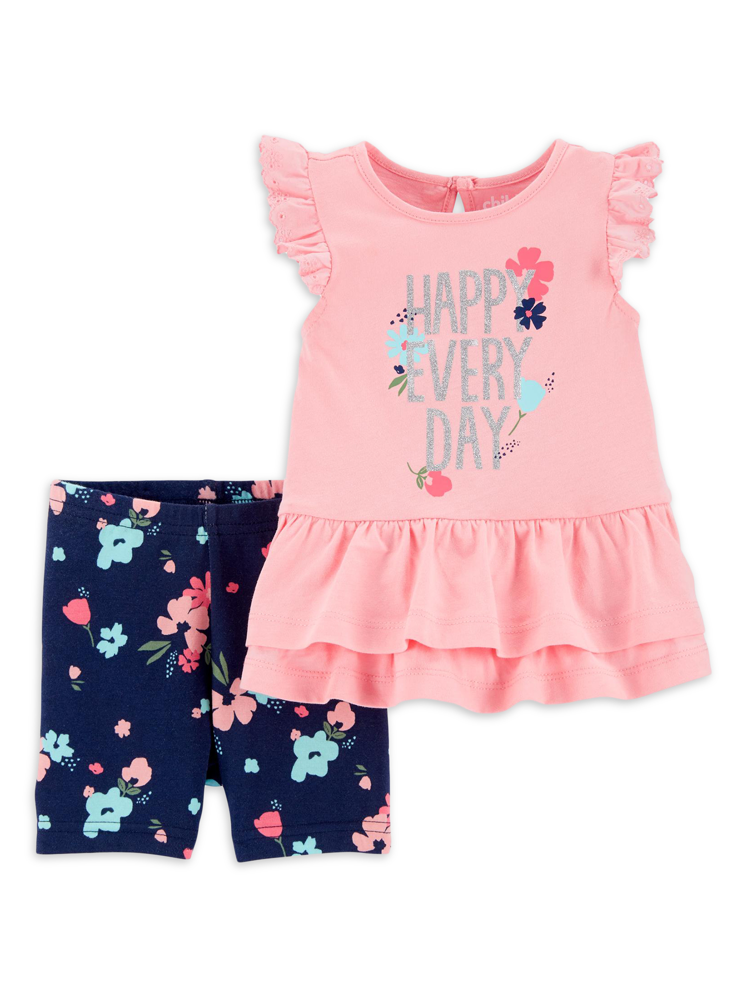 Child Of Mine By Carter S Baby Girl Ruffle Short Sleeve Shirt